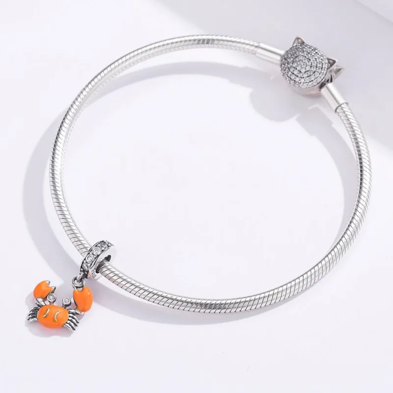 (image for) Pandora Style Silver Summer Crab Dangle - BSC076 - View 3