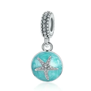 (image for) Pandora Style Silver Summer Style Blue Sea Dangle - SCC136