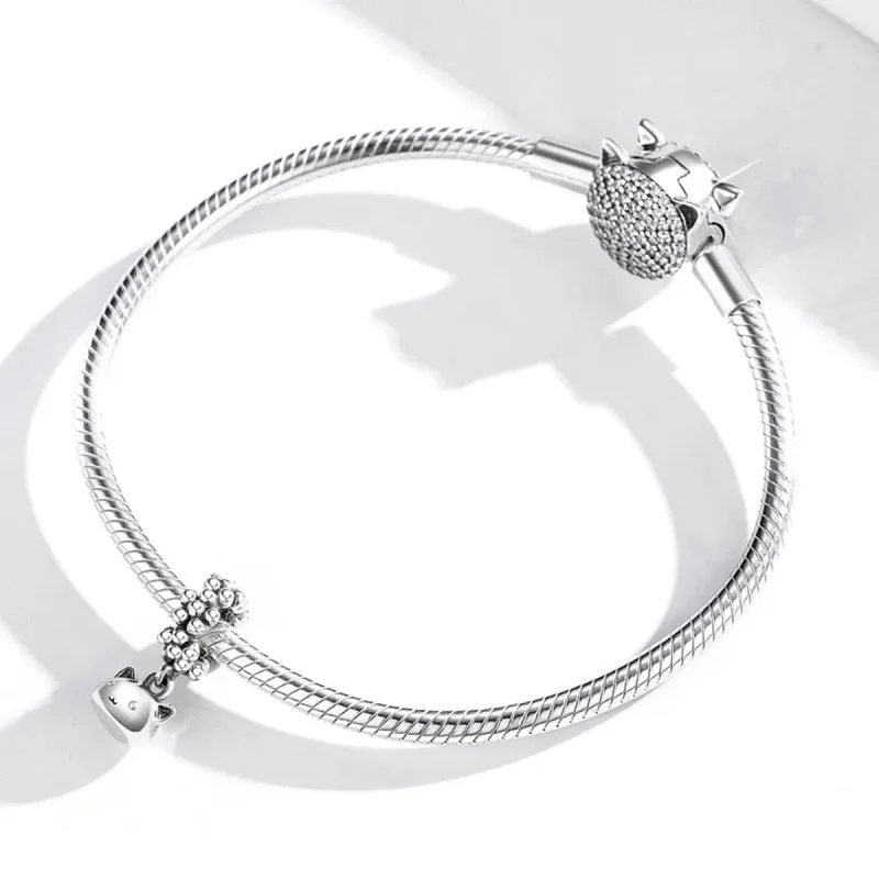 (image for) Pandora Style Silver Swing The Kitten Dangle - SCC1871 - View 4