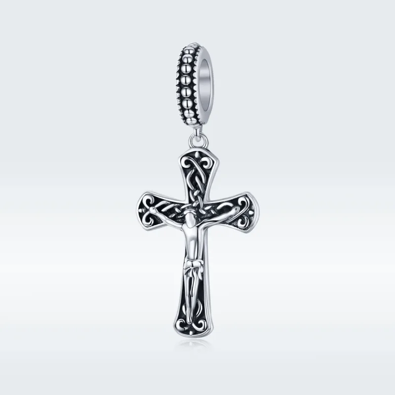 (image for) Pandora Style Silver The Cross of Jesus Dangle - SCC1407 - View 5