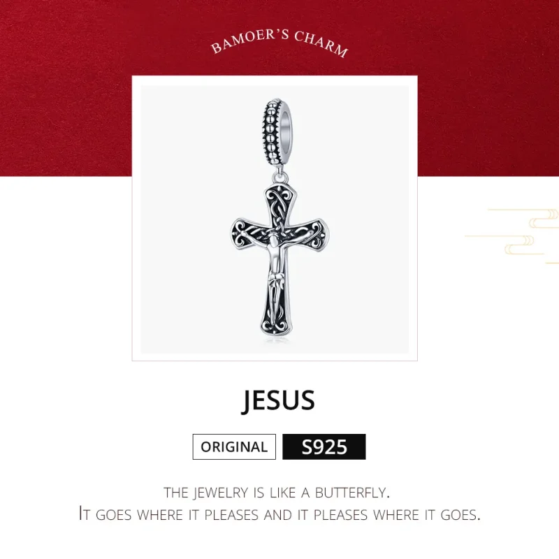 (image for) Pandora Style Silver The Cross of Jesus Dangle - SCC1407 - View 8