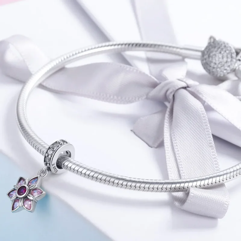 (image for) Pandora Style Silver The Dance of Flowers Dangle - SCC840 - View 4