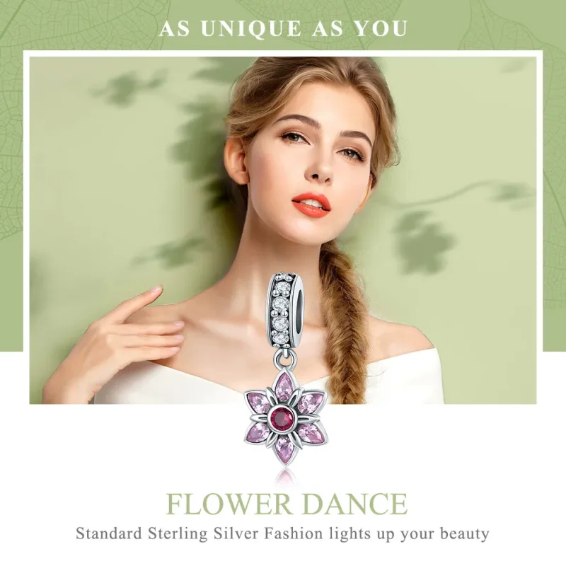 (image for) Pandora Style Silver The Dance of Flowers Dangle - SCC840 - View 6