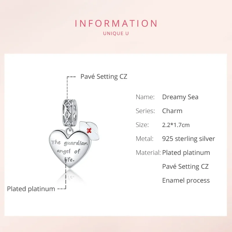 (image for) Pandora Style Silver The Guardian Angel of Life Dangle - BSC307 - View 6