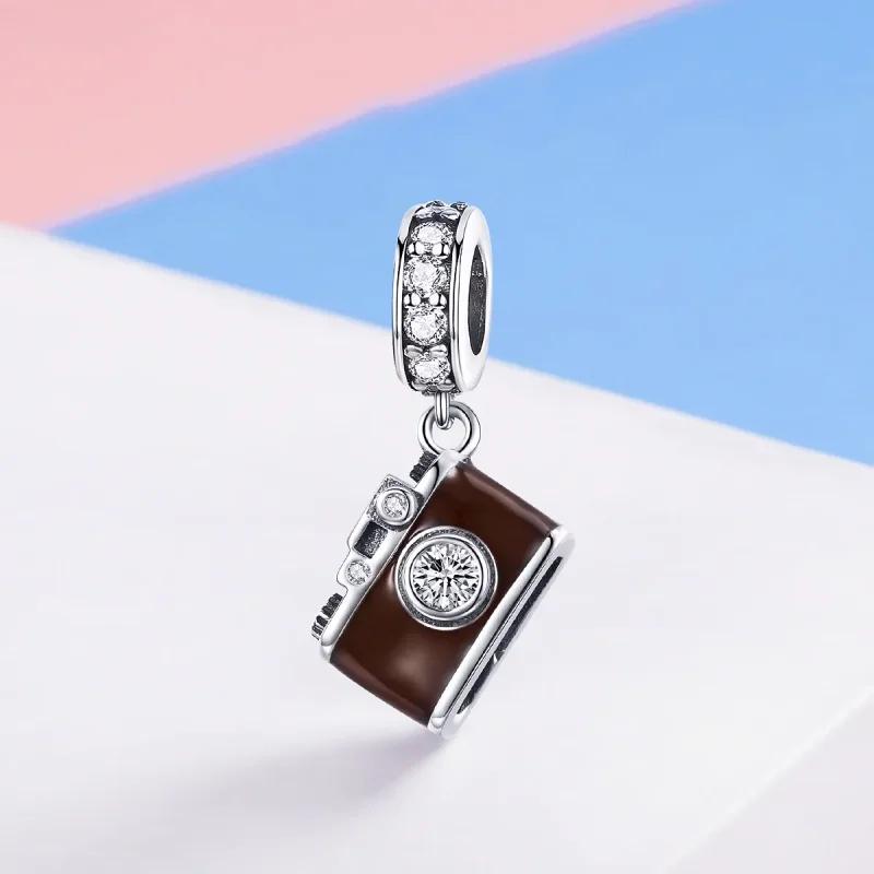 (image for) Pandora Style Silver Vintage Digital Camera Dangle - SCC953 - View 2