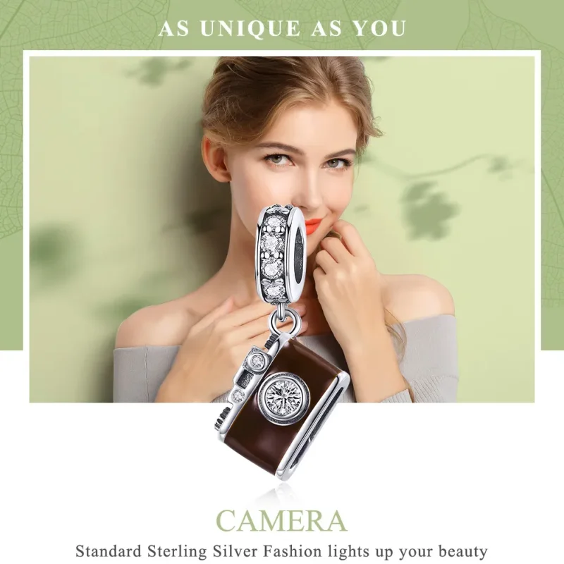 (image for) Pandora Style Silver Vintage Digital Camera Dangle - SCC953 - View 6