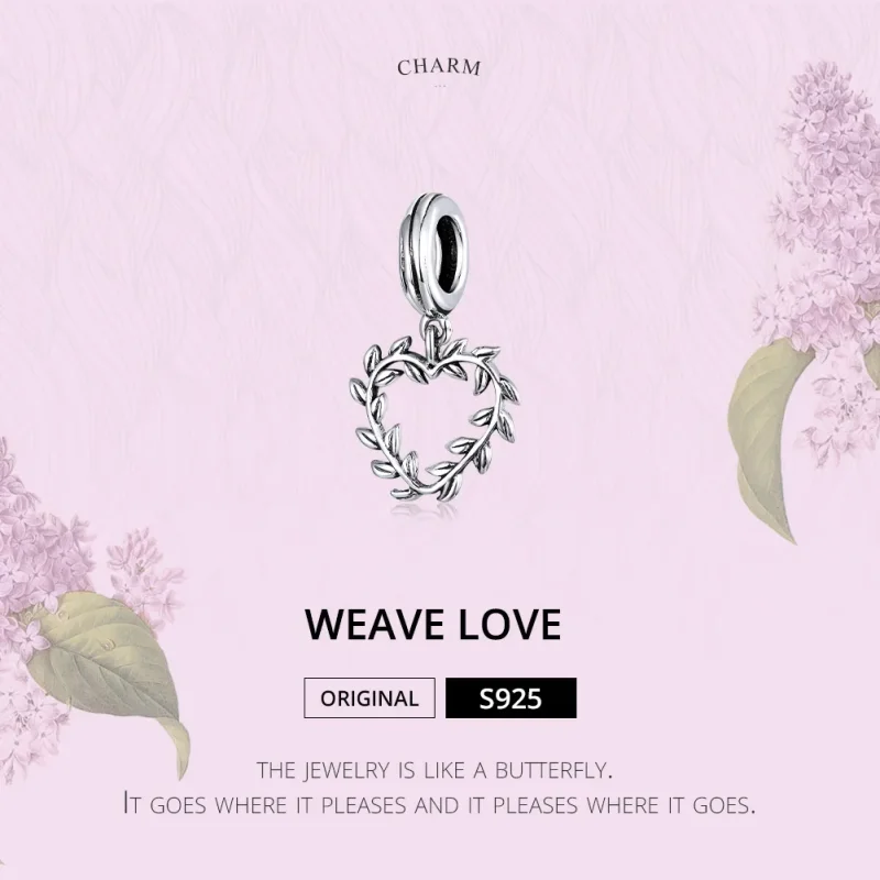 (image for) Pandora Style Silver Weave Love Dangle - SCC1520 - View 6