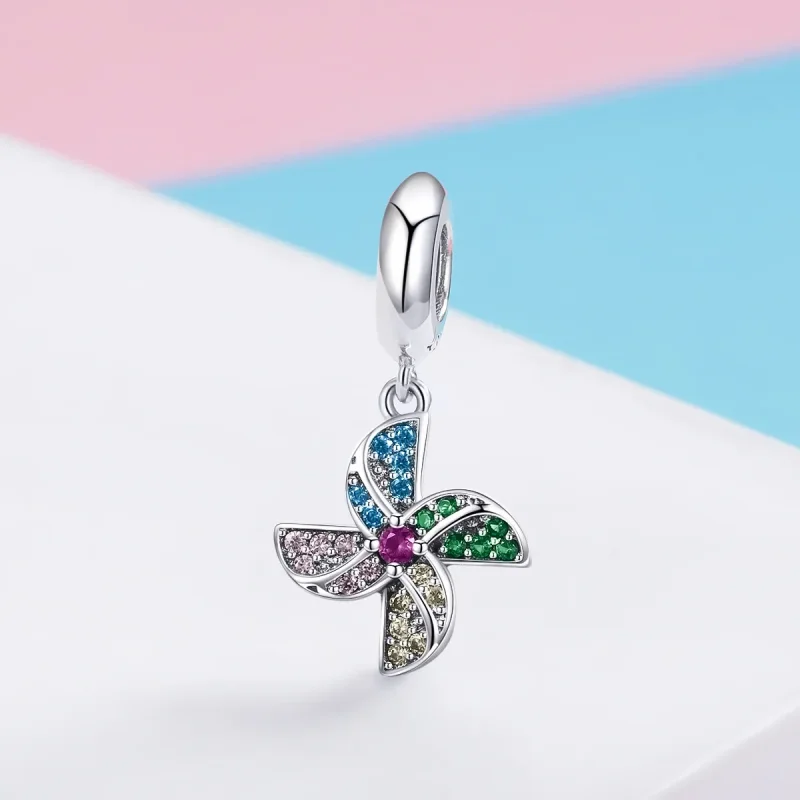 (image for) Pandora Style Silver Windmill Dangle - SCC971 - View 2