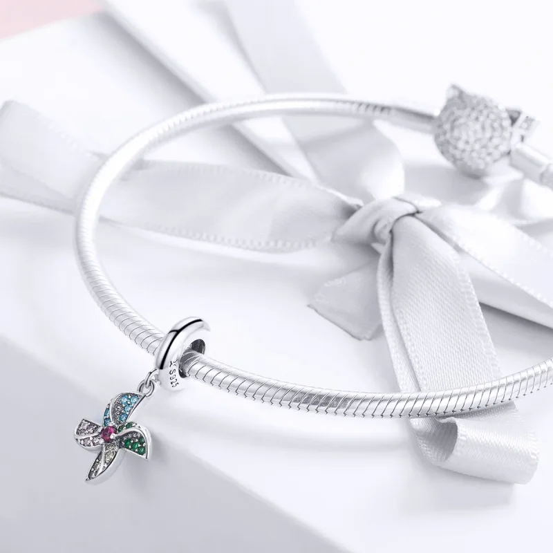 (image for) Pandora Style Silver Windmill Dangle - SCC971 - View 3