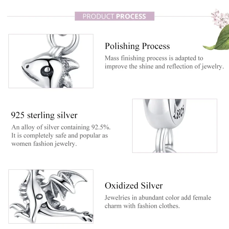 (image for) Pandora Style Silver You Are Magic Dragon Dangle - SCC1322 - View 8