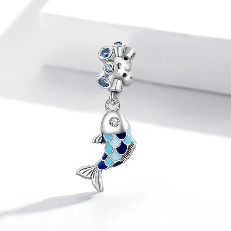 (image for) Pandora Style Small Fish Spit Bubbles Dangle - SCC2049 - View 2