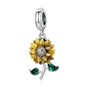(image for) Pandora Style Sunflower Dangle - SCC2079