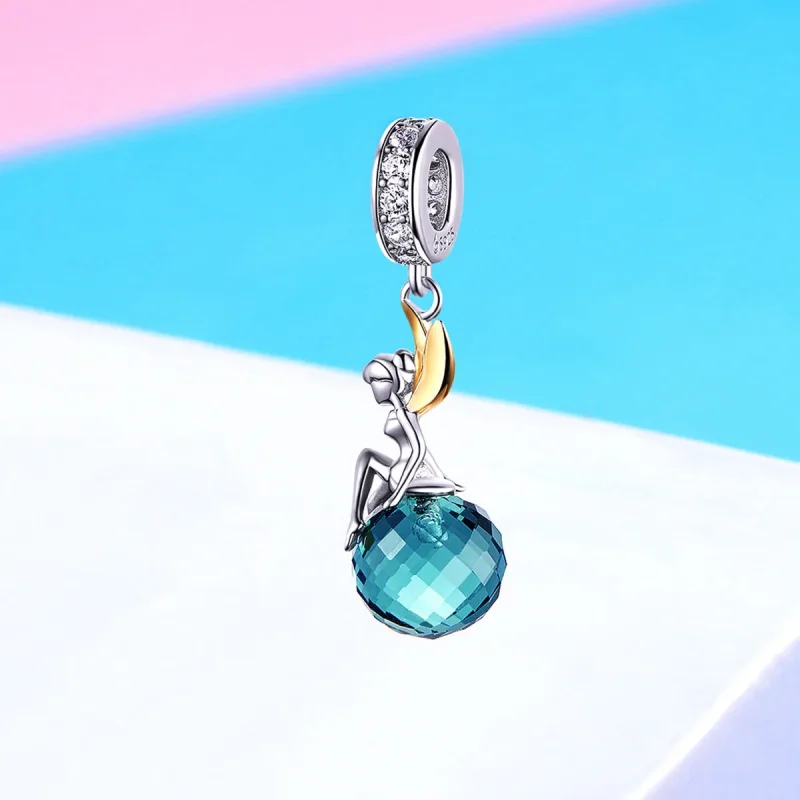 (image for) Pandora Style Two Tone Bicolor Elf Planet Dangle - BSC056 - View 2