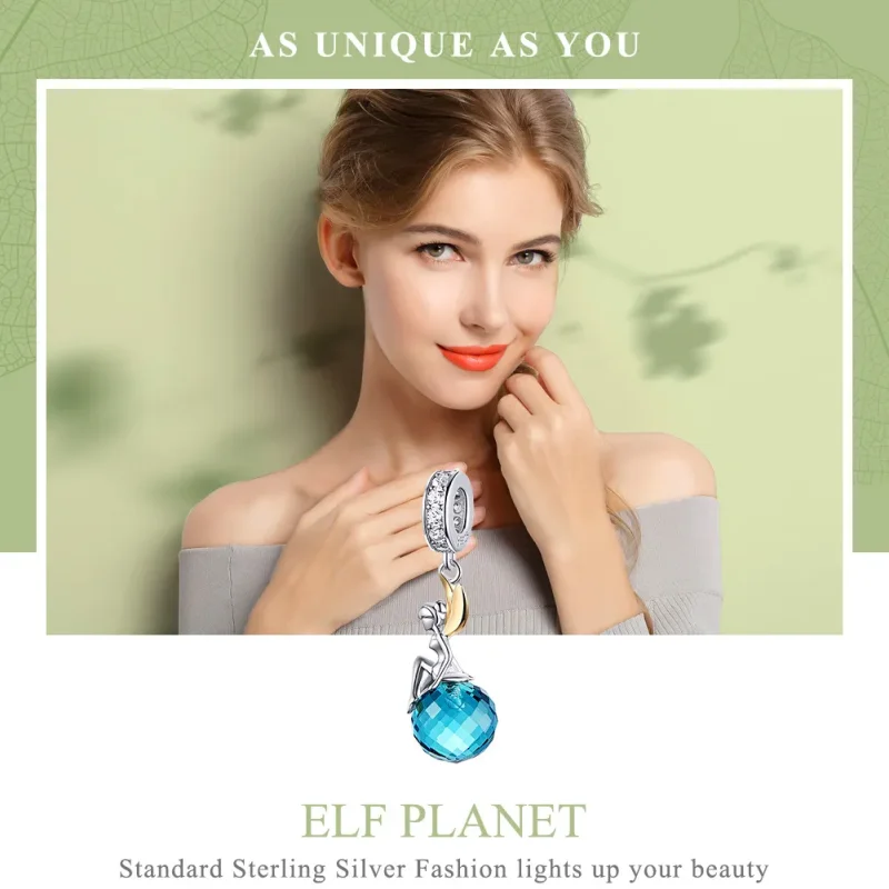 (image for) Pandora Style Two Tone Bicolor Elf Planet Dangle - BSC056 - View 6