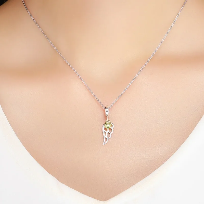 (image for) Pandora Style Two Tone Bicolor Elf Wings Dangle - SCC838 - View 5