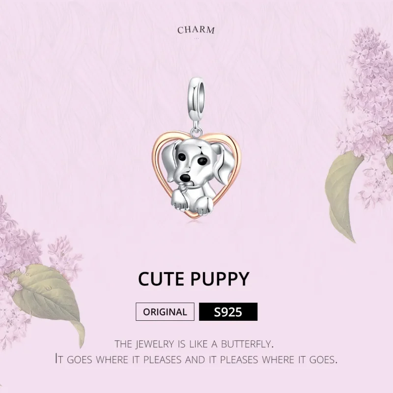(image for) Pandora Style Two Tone Bicolor Labrador Puppy Dangle - SCC1611 - View 6