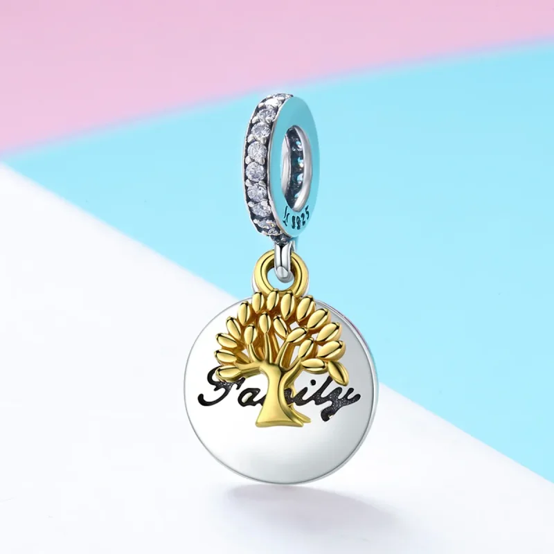 (image for) Pandora Style Two Tone Bicolor Vintage Life Tree Dangle - SCC816 - View 2