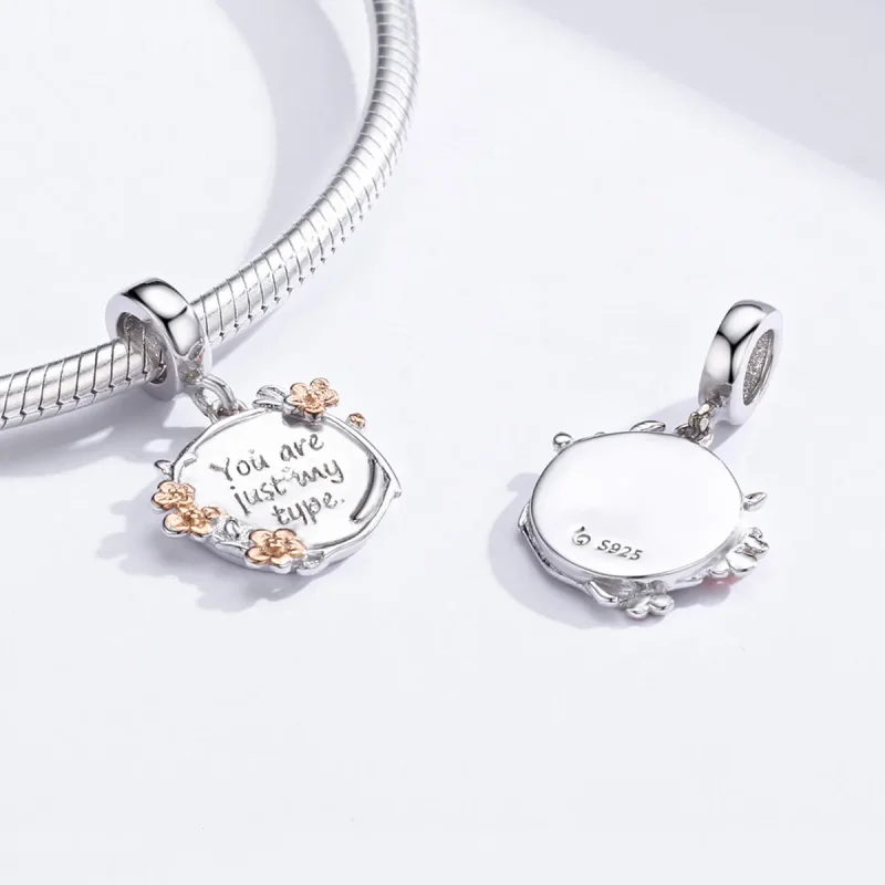 (image for) Pandora Style Two Tone Bicolor You Are Just My Type Dangle - BSC147 - View 4