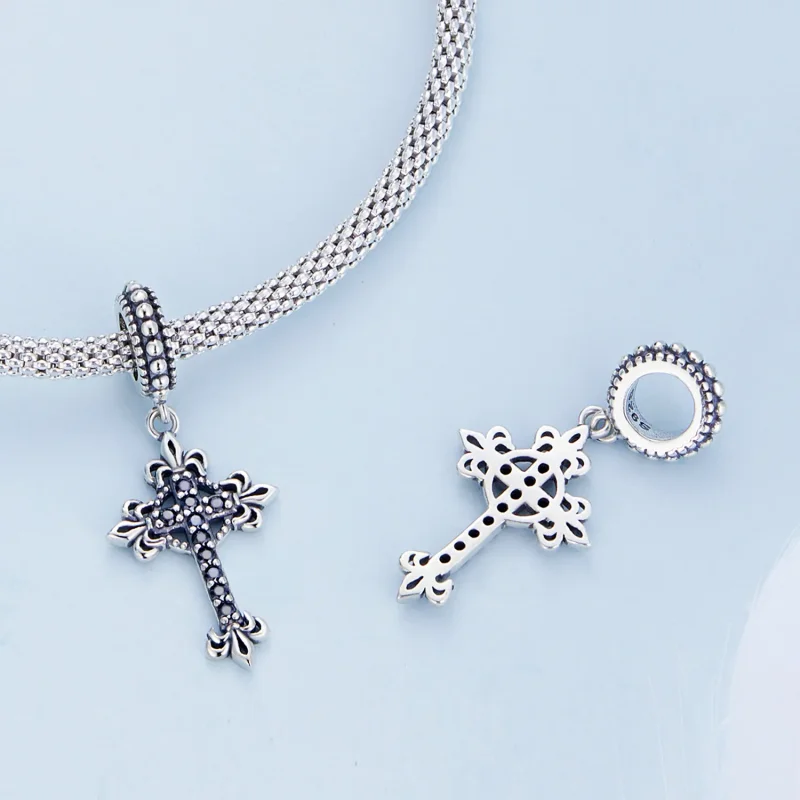 (image for) Pandora Style Vintage Cross Dangle - BSC669 - View 4