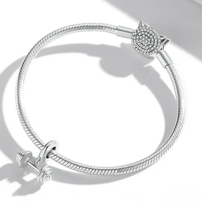 (image for) Pandora Style Weightlifting Barbell Dangle - SCC2052 - View 3