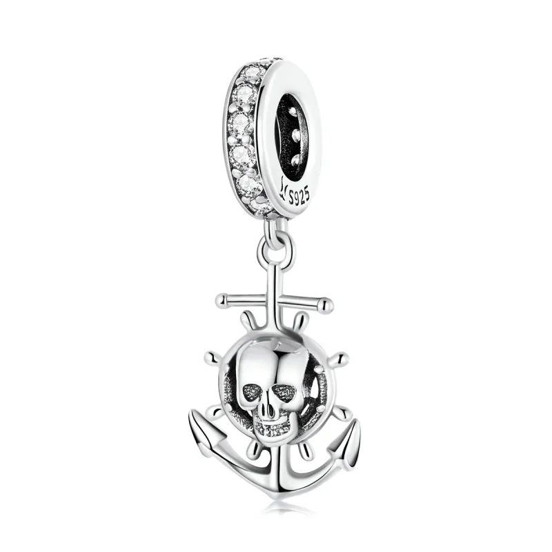 (image for) Pandora Style World Travel - Skeleton Pirate Ship Dangle - SCC2030