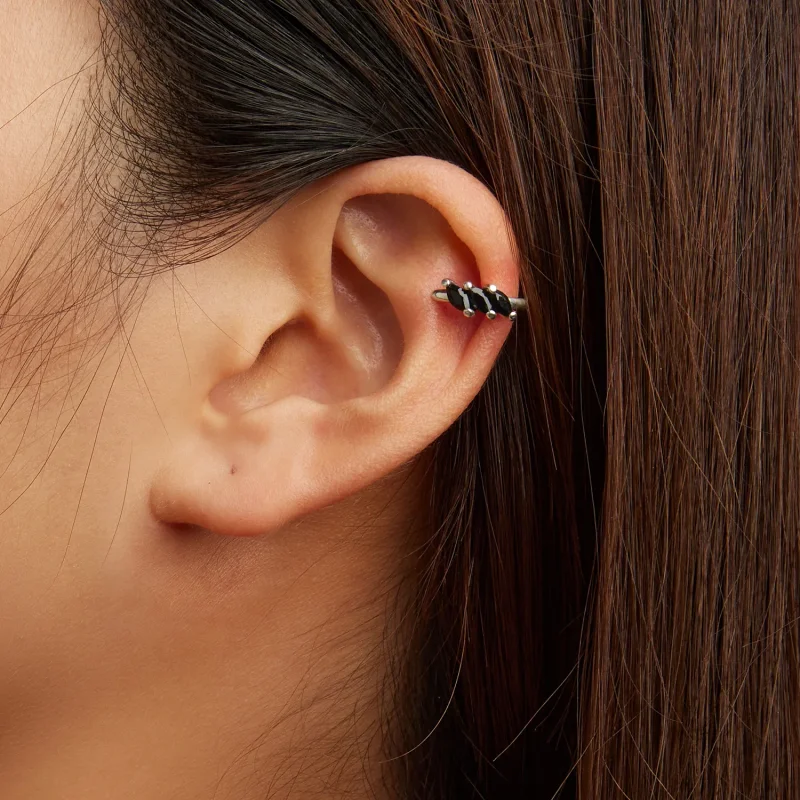 (image for) Pandora Style Black Zircon Ear clip - SCE1508 - View 4