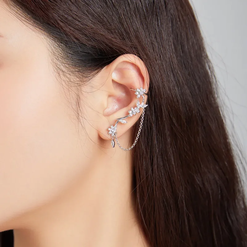 (image for) Pandora Style Blossoms On Moshang Ear clip - BSE476 - View 8