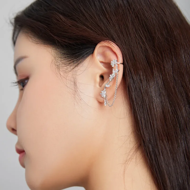 (image for) Pandora Style Blossoms On Moshang Ear clip - BSE476 - View 9