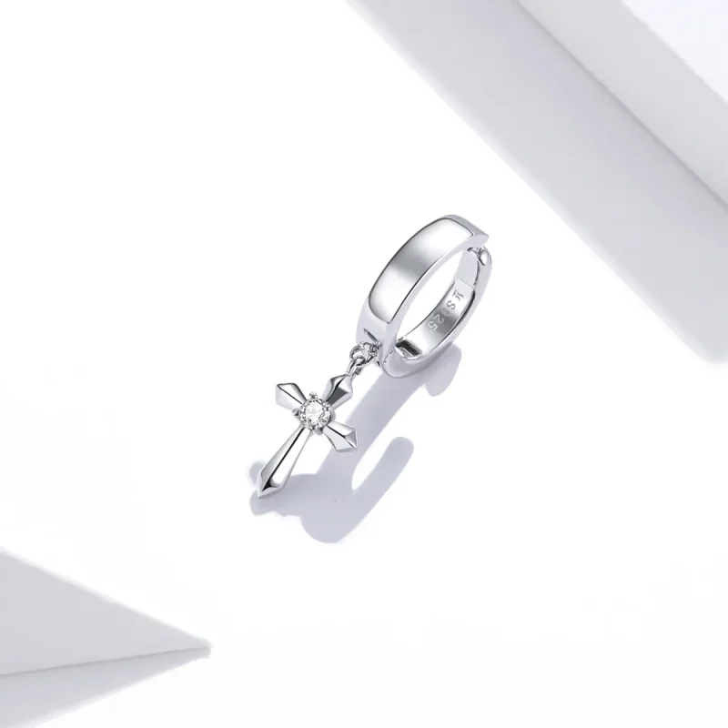 (image for) Pandora Style Cross Ear clip - SCE1033 - View 2