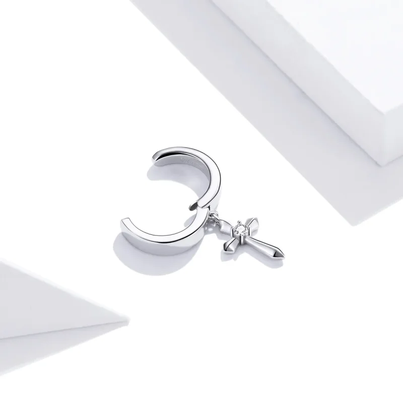 (image for) Pandora Style Cross Ear clip - SCE1033 - View 4