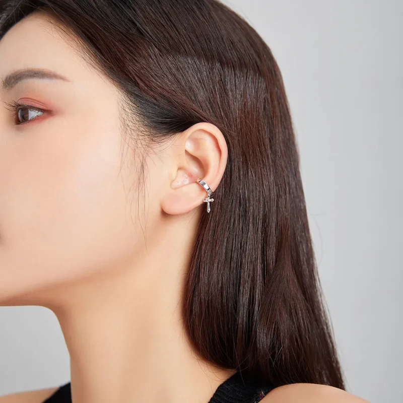 (image for) Pandora Style Cross Ear clip - SCE1033 - View 5