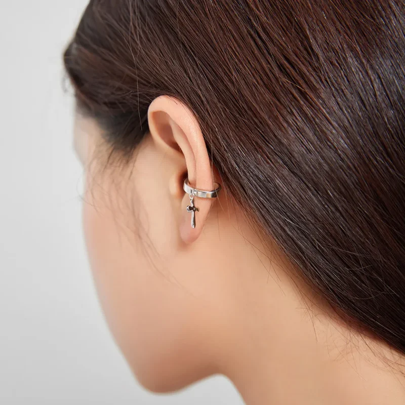 (image for) Pandora Style Cross Ear clip - SCE1033 - View 7
