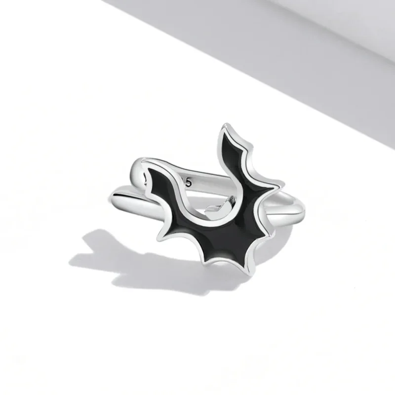 (image for) Pandora Style Dark Bat Ear clip - SCE1328 - View 2