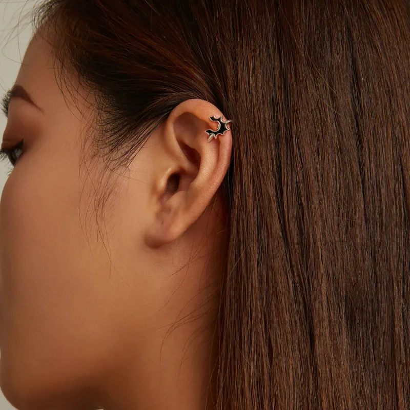 (image for) Pandora Style Dark Bat Ear clip - SCE1328 - View 8