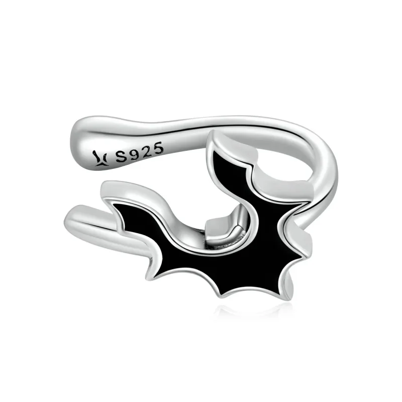 (image for) Pandora Style Dark Bat Ear clip - SCE1328