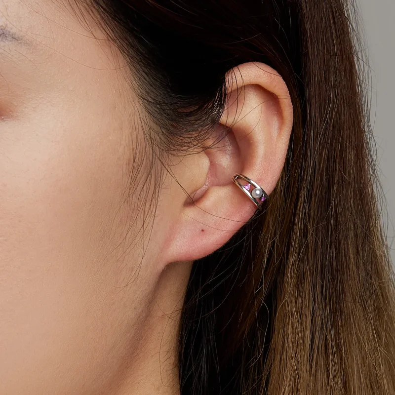 (image for) Pandora Style Exquisite Shell Pearl Double Layer Ear clip - SCE1431 - View 5