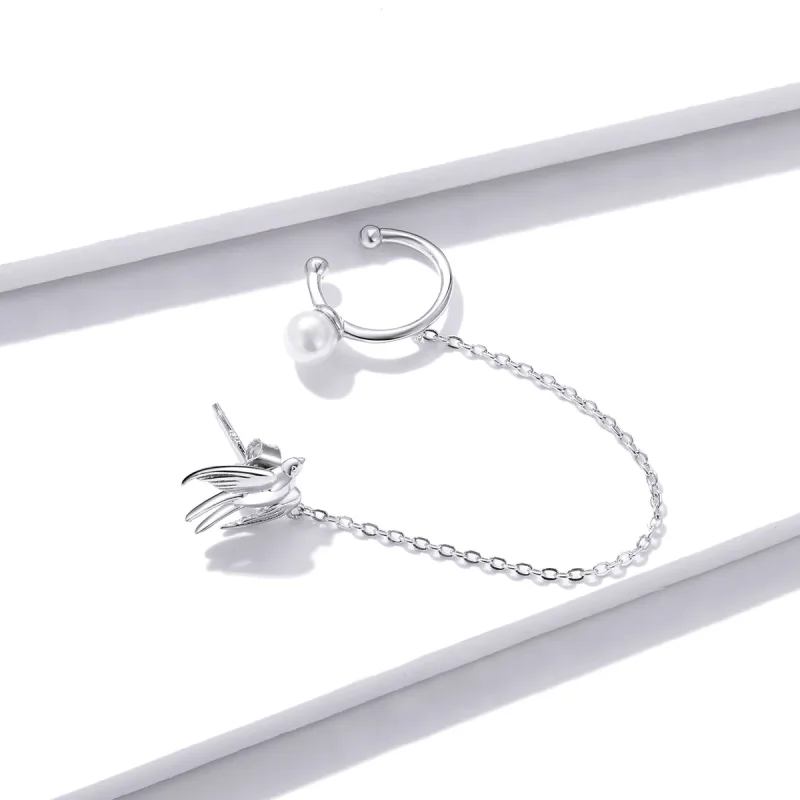 (image for) Pandora Style Flying Swallow Ear clip - BSE411 - View 4