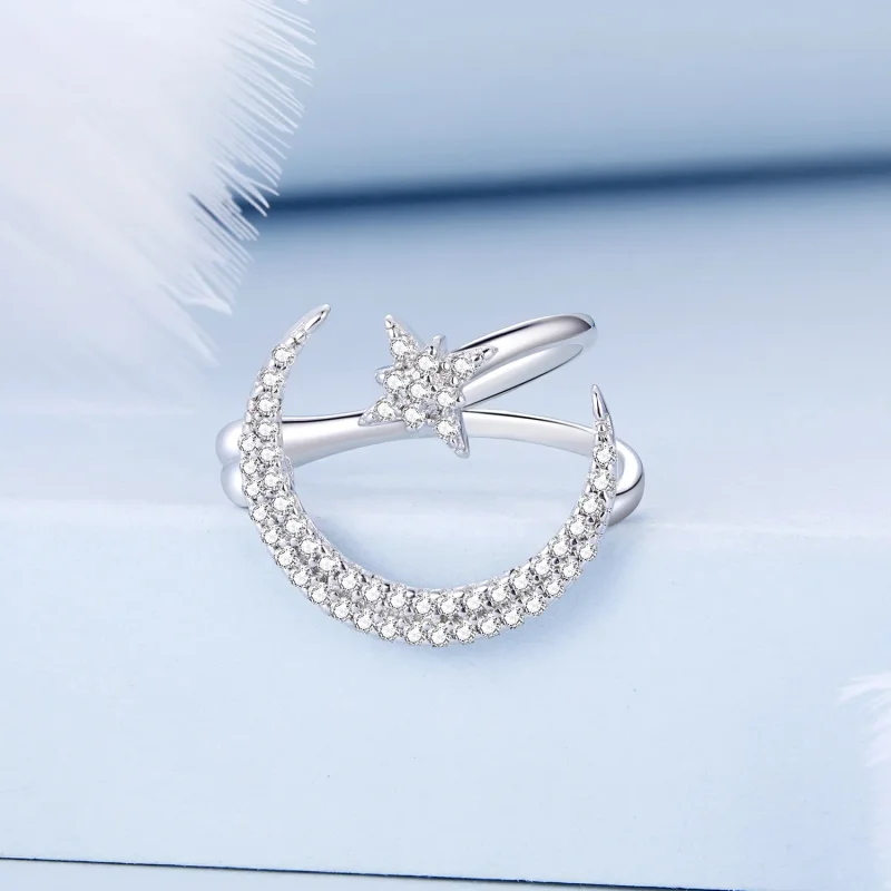 (image for) Pandora Style Moon and Stars Ear clip - BSE701 - View 2