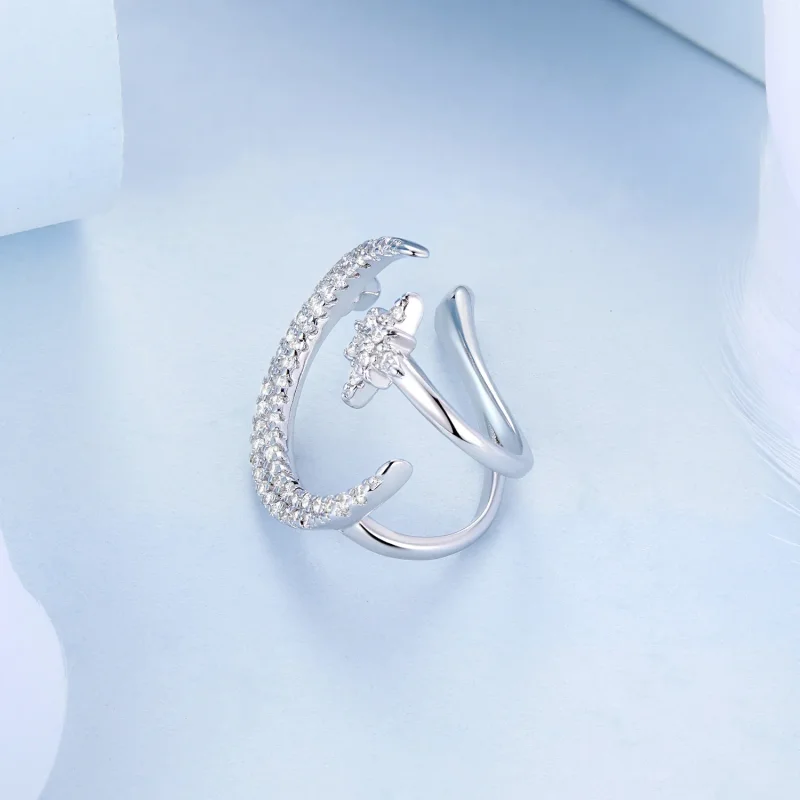 (image for) Pandora Style Moon and Stars Ear clip - BSE701 - View 4