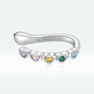 (image for) Pandora Style Rainbow Heart Ear clip - BSE573