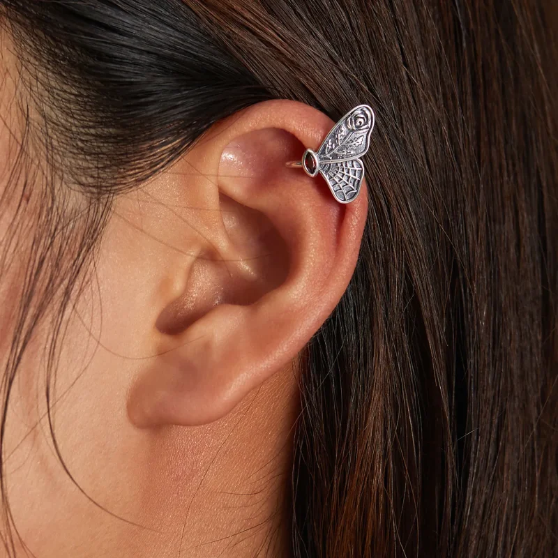 (image for) Pandora Style Retro Butterfly Ear clip - BSE533 - View 7