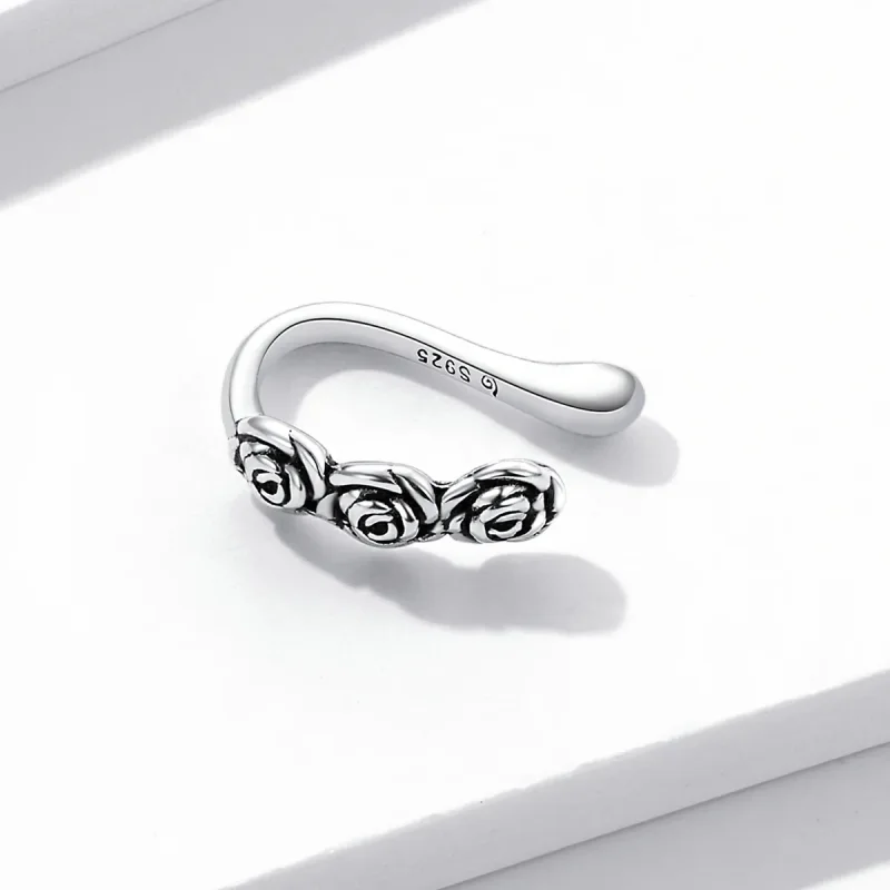 (image for) Pandora Style Retro Rose Ear clip - BSE582 - View 4