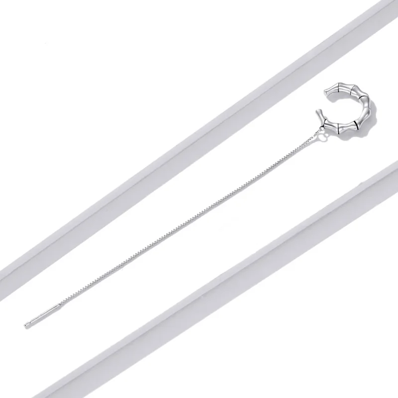 (image for) Pandora Style Silver Bamboo Ear clip - BSE511 - View 4