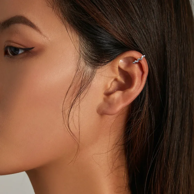 (image for) Pandora Style Simple Wave Ear clip - SCE1313 - View 6