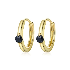 (image for) Pandora Style 18ct Gold Plated Ball Hoop Earrings - SCE1050-BK