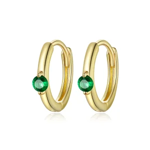 (image for) Pandora Style 18ct Gold Plated Ball Hoop Earrings - SCE1050-GN