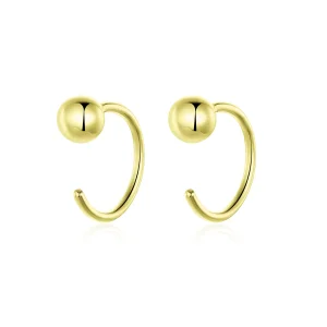 (image for) Pandora Style 18ct Gold Plated Ball Hoop Earrings - SCE782-B