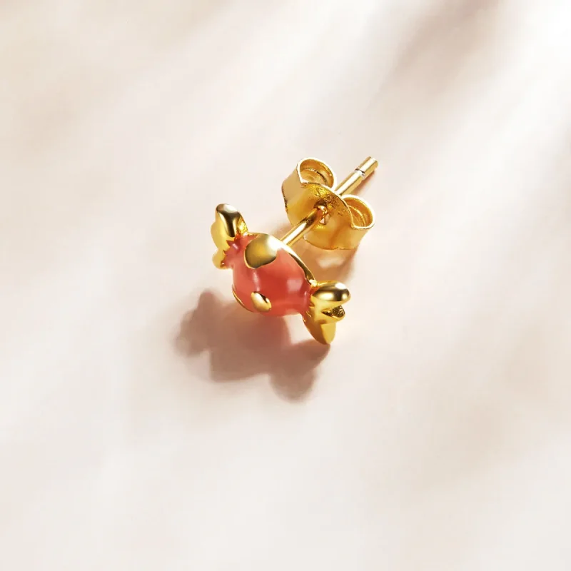 (image for) Pandora Style 18ct Gold Plated Candy Stud Earrings - SCE1162 - View 3