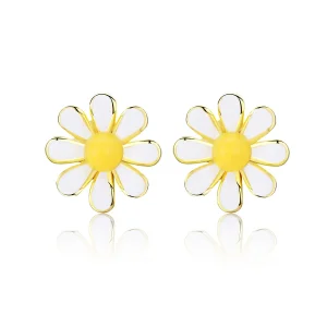 (image for) Pandora Style 18ct Gold Plated Daisy Stud Earrings - BSE203