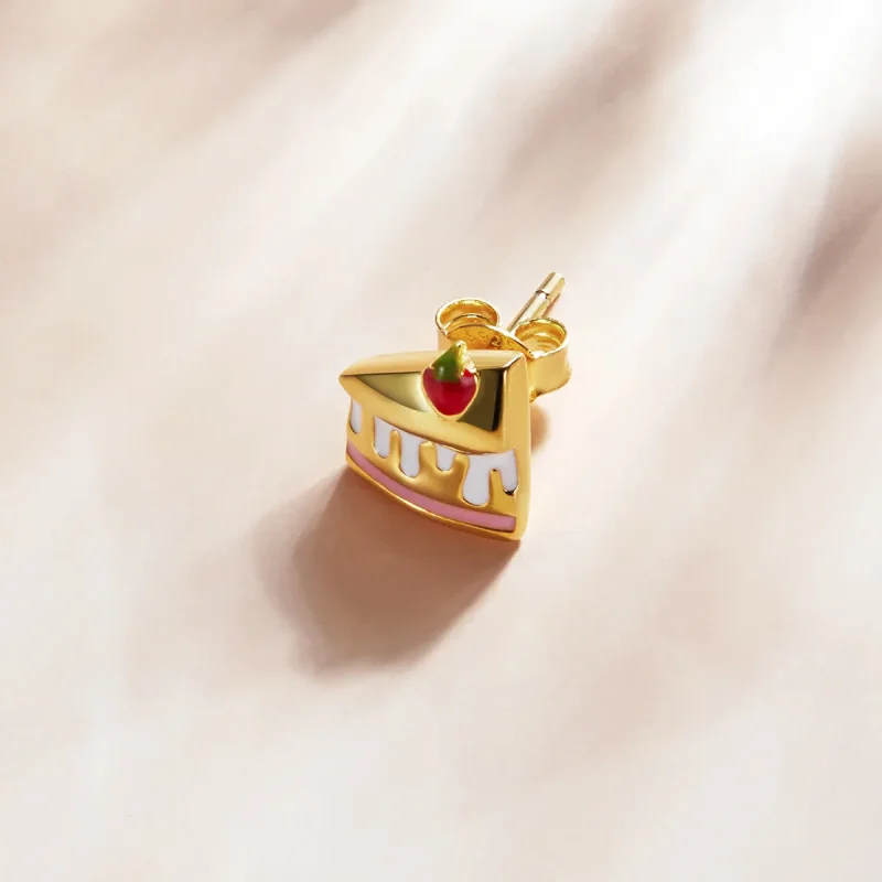 (image for) Pandora Style 18ct Gold Plated Dessert Stud Earrings - SCE1160 - View 3